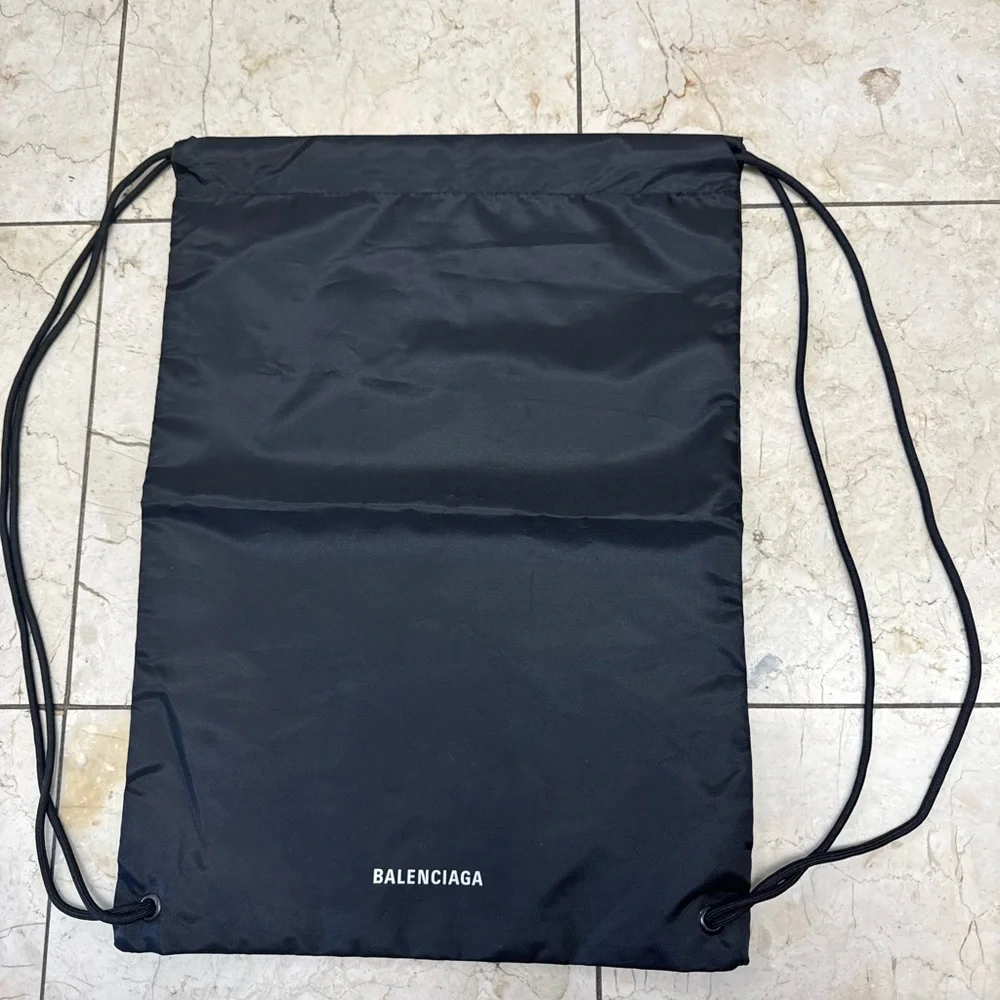 Balenciaga Black Nylon Drawstrings Designer Dust Bag